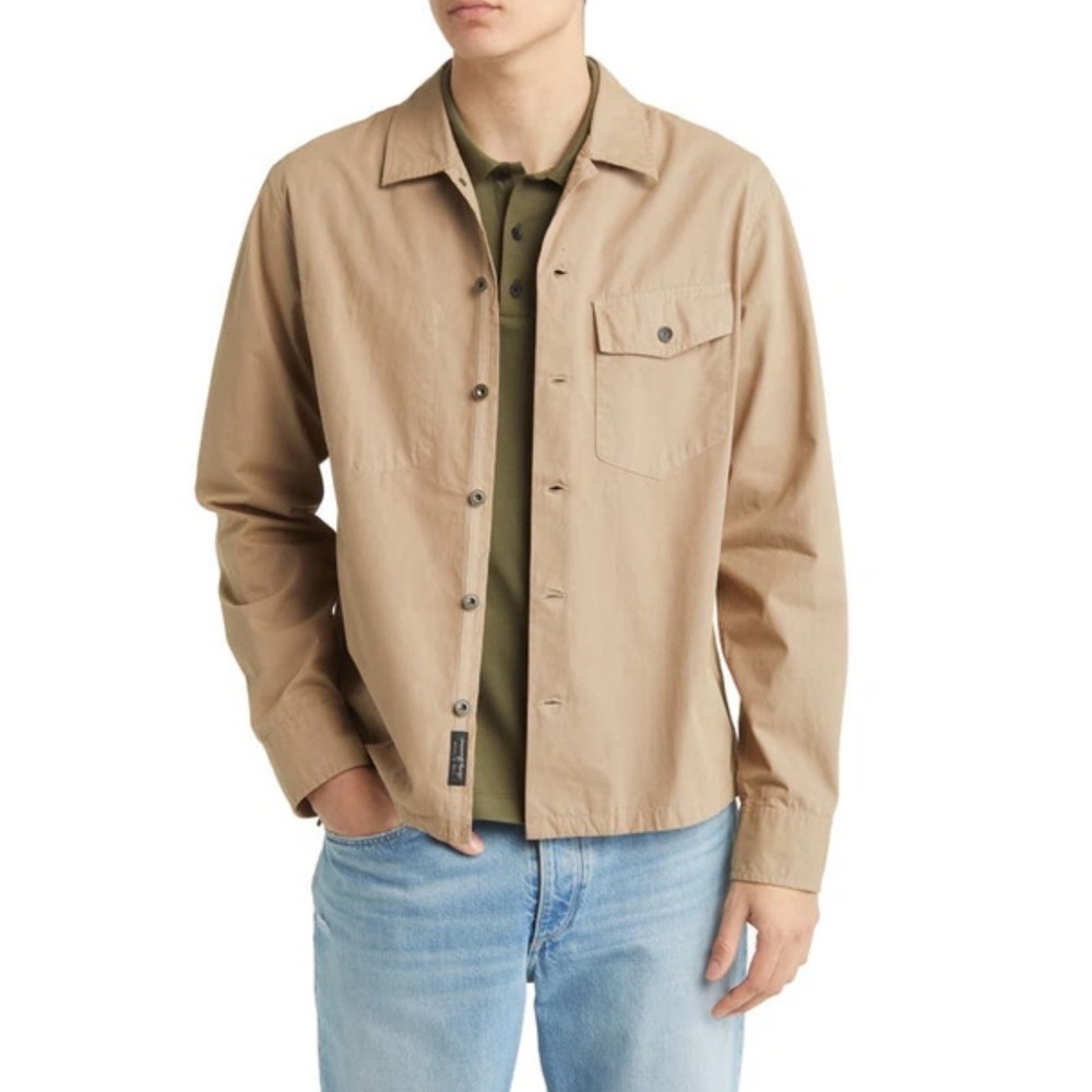 NWT Rag & Bone Greige Long Sleeve Stanton Shirt‎ Jacket Sz XL $395